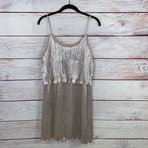 Rue21 Metallic Pleated Dress - Silver and Gold